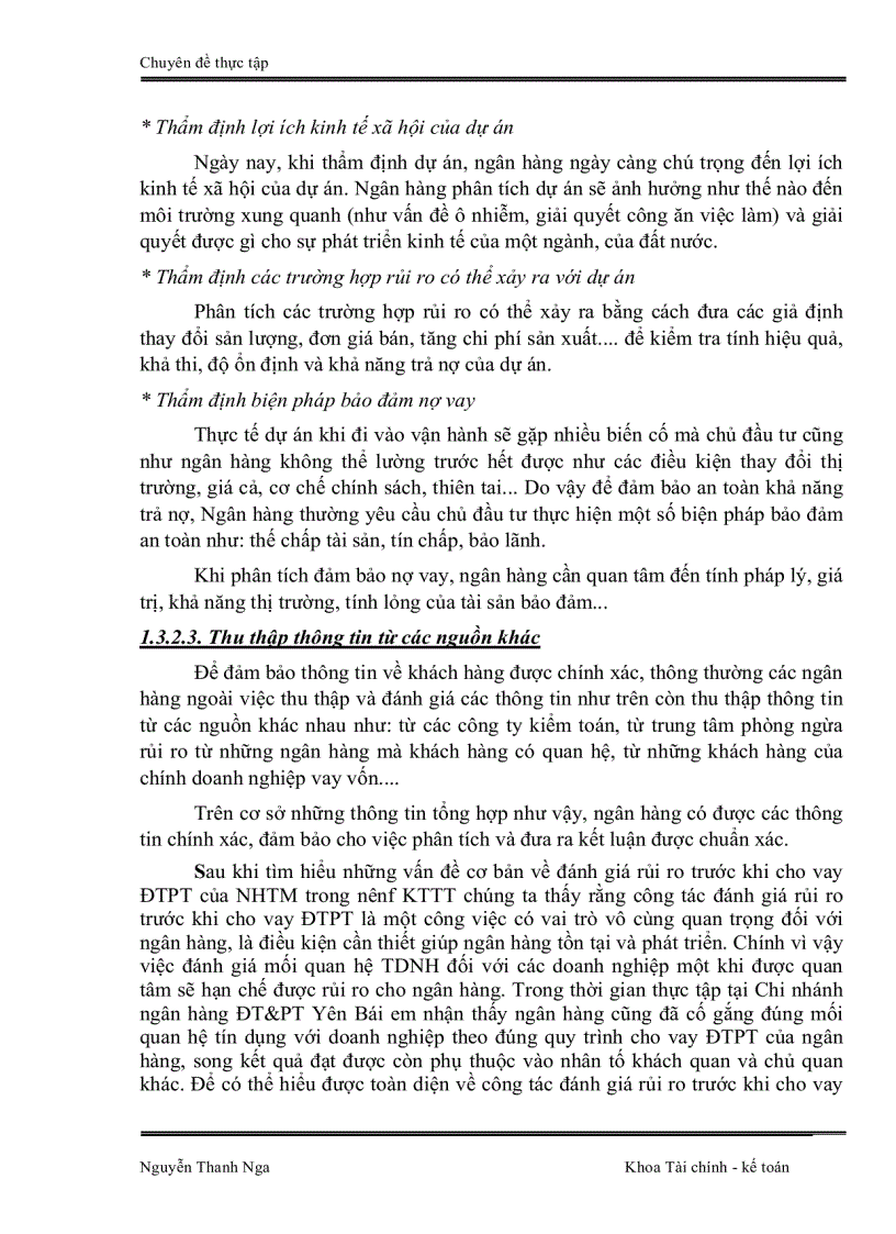 image for page Đánh giá rủi ro trước khi cho vay ĐTPT tại Chi nhánh ngân hàng ĐT PT Yên Bái