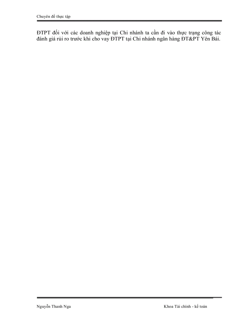 image for page Đánh giá rủi ro trước khi cho vay ĐTPT tại Chi nhánh ngân hàng ĐT PT Yên Bái