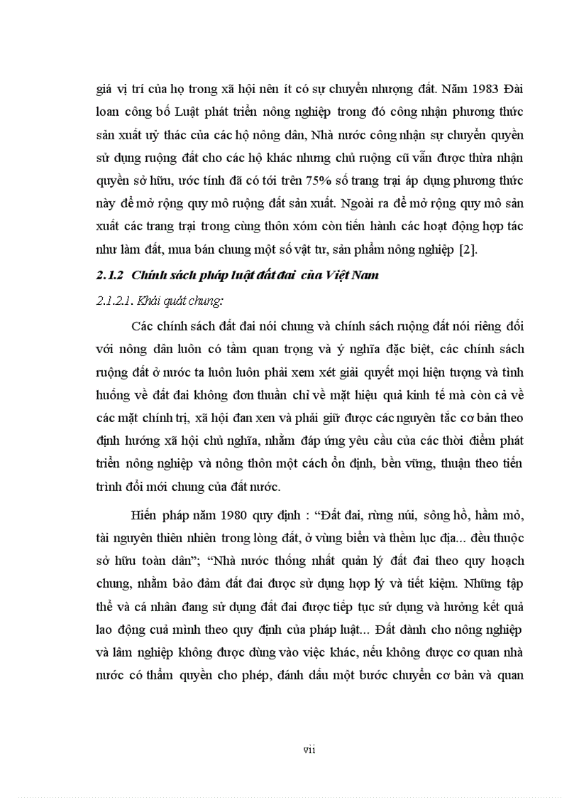 image for page Tác động của chính sách đất đai đến việc sử dụng đất nông nghiệp và đề xuất phương án sử dụng đất nông nghiệp đến năm 2015 tại tỉnh Nam Định