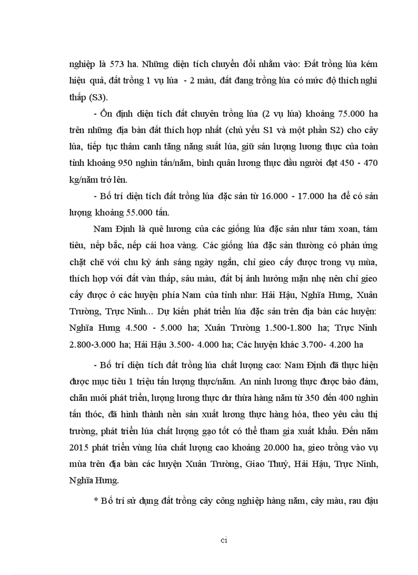 image for page Tác động của chính sách đất đai đến việc sử dụng đất nông nghiệp và đề xuất phương án sử dụng đất nông nghiệp đến năm 2015 tại tỉnh Nam Định