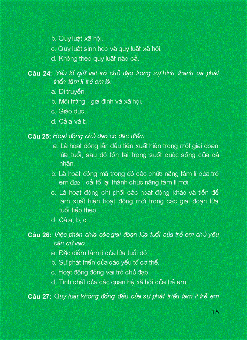 image for page Câu hỏi trắc nghiệm lứa tuổi và sư phạm