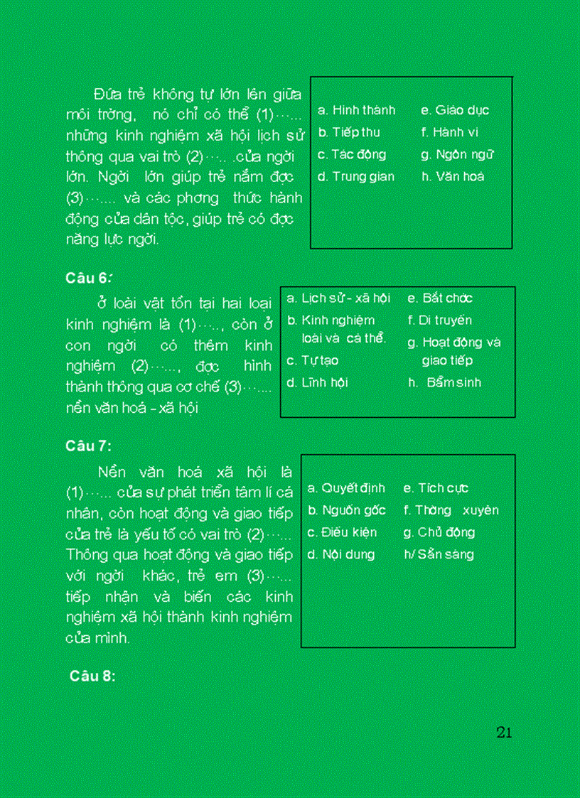 image for page Câu hỏi trắc nghiệm lứa tuổi và sư phạm