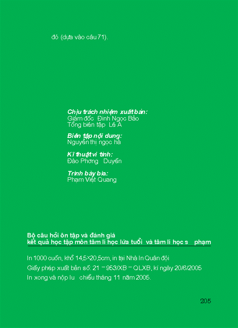 image for page Câu hỏi trắc nghiệm lứa tuổi và sư phạm