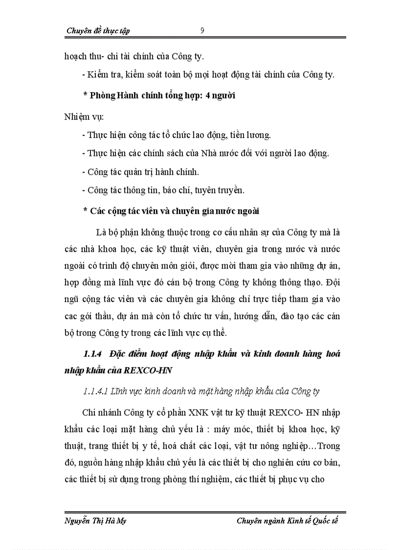 image for page Hoạt động nhập khẩu máy móc thiết bị tại chi nhánh Công ty cổ phần xuất nhập khẩu vật tư kỹ thuật REXCO HN