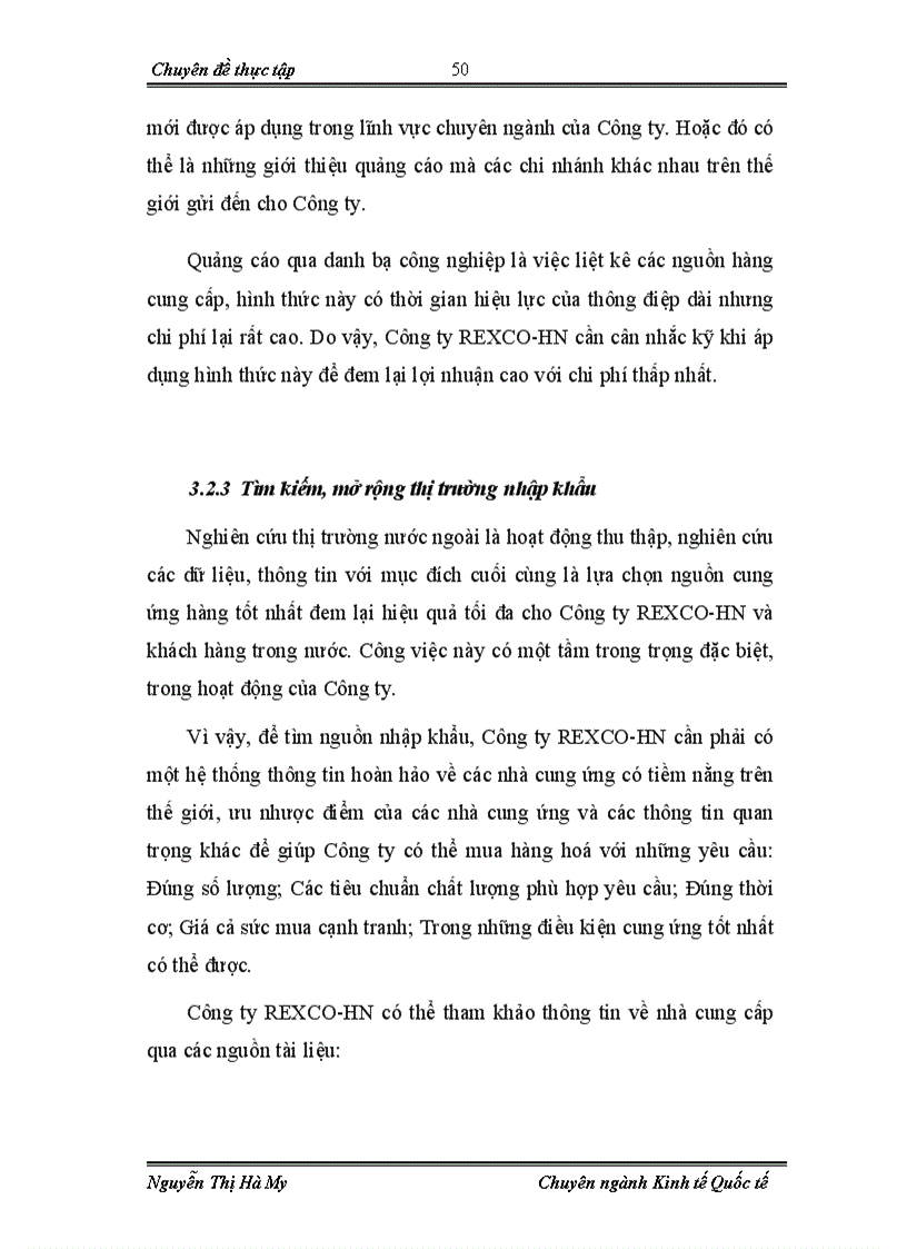 image for page Hoạt động nhập khẩu máy móc thiết bị tại chi nhánh Công ty cổ phần xuất nhập khẩu vật tư kỹ thuật REXCO HN