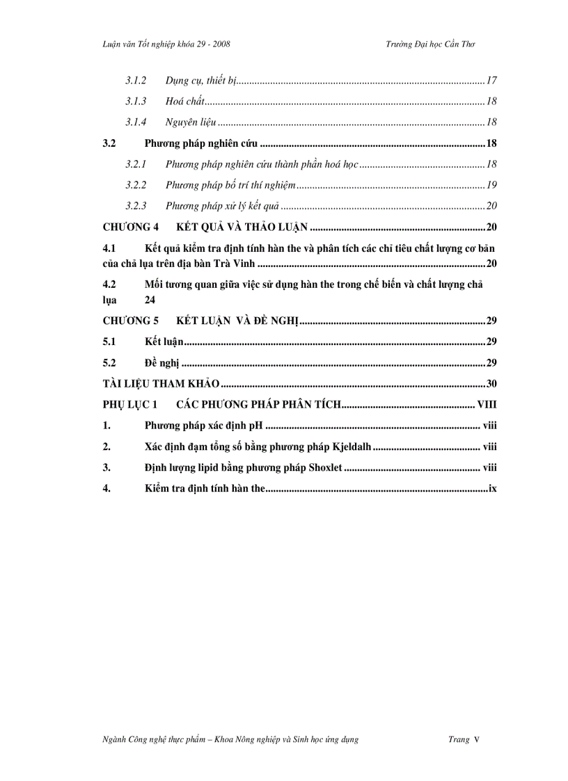 image for page Khảo sát hàn the và chất lượng thực tế của chả lụa trên địa bàn tỉnh Trà Vinh