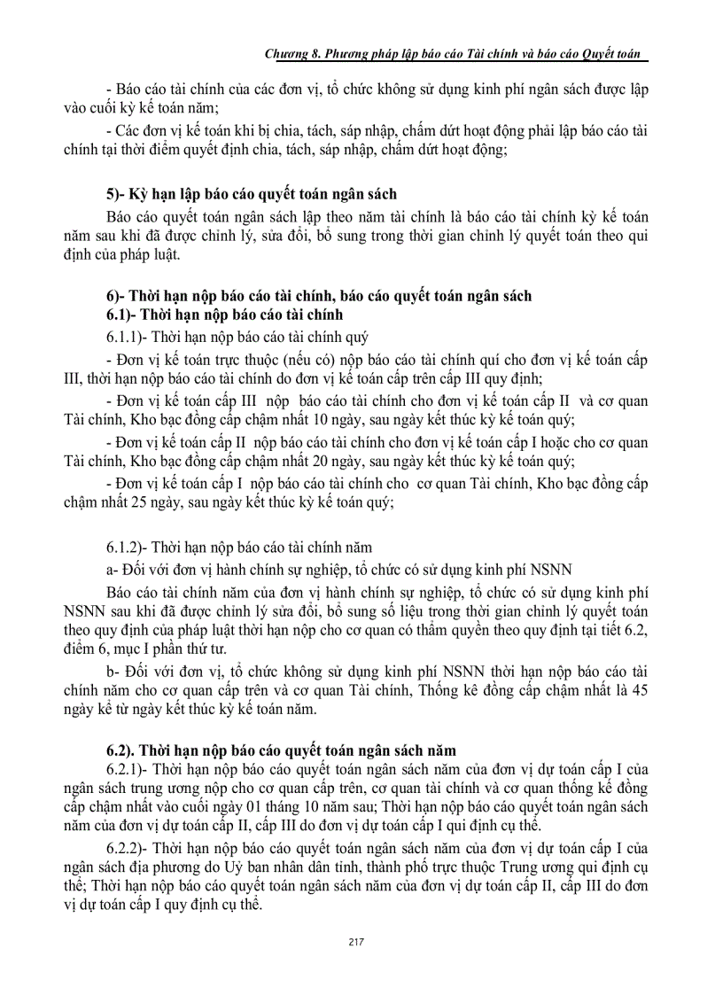 Phương pháp lập báo cáo tài chính và báo cáo quyết toán ngân sách