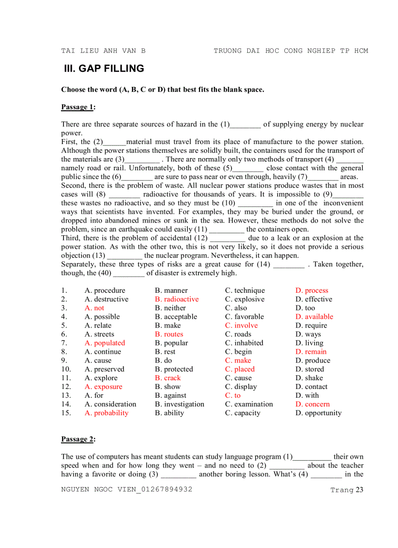 image for page Trắc nghiệm anh văn B trường Đại học công nghiệp đáp án