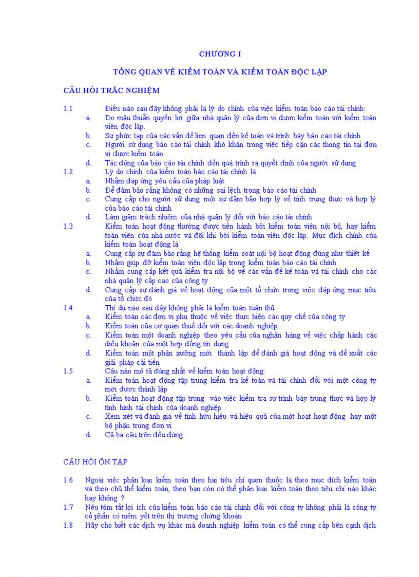 image for page Trắc nghiệm bài tập môn Kiểm Toán và Đáp án Tham khảo từ Kiểm toán ĐH KTtpHCM