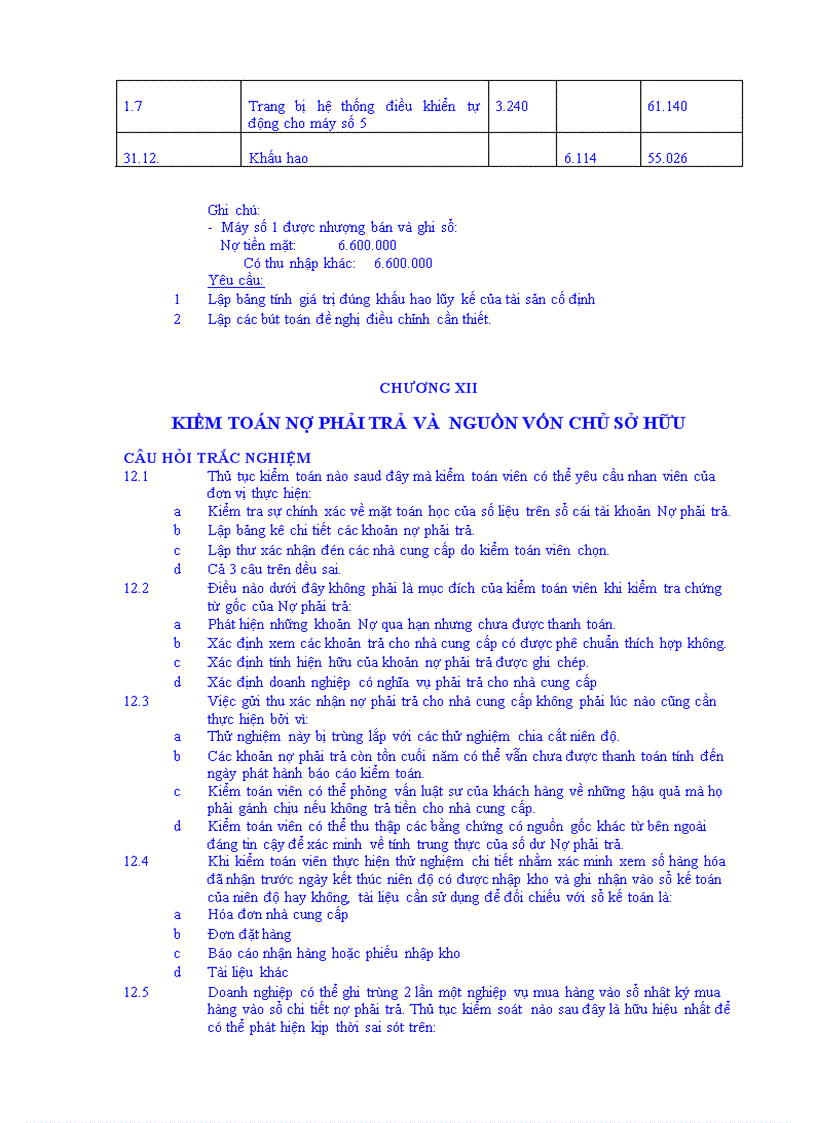 image for page Trắc nghiệm bài tập môn Kiểm Toán và Đáp án Tham khảo từ Kiểm toán ĐH KTtpHCM