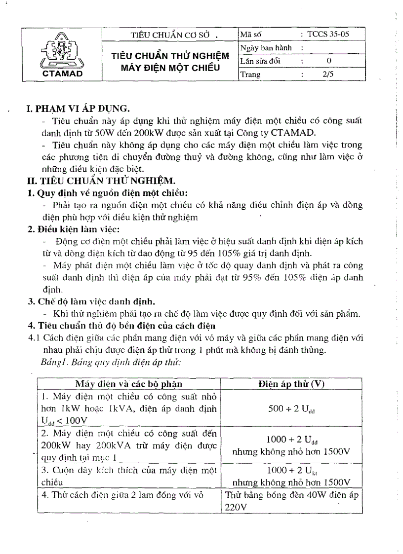 image for page Tiêu chuẩn thử nghiệm máy điện một chiều công suất đến 200kW