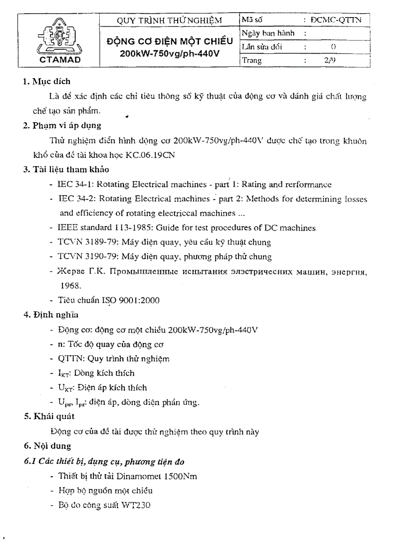 image for page Tiêu chuẩn thử nghiệm máy điện một chiều công suất đến 200kW