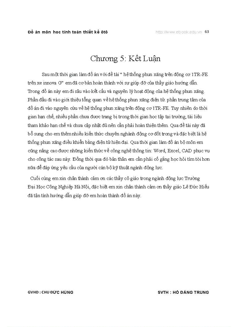 image for page TÍNH TOÁN THIẾT KẾ Ô TÔ Hệ thống phun xăng điện tử EFI Thuyết minh bản vẽ