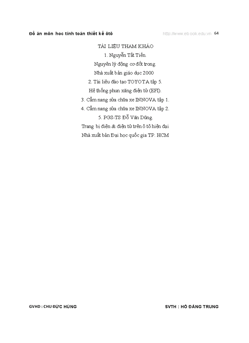 image for page TÍNH TOÁN THIẾT KẾ Ô TÔ Hệ thống phun xăng điện tử EFI Thuyết minh bản vẽ