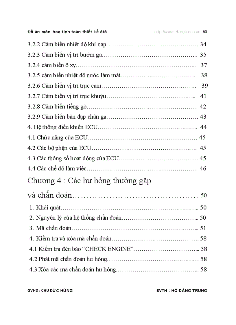 image for page TÍNH TOÁN THIẾT KẾ Ô TÔ Hệ thống phun xăng điện tử EFI Thuyết minh bản vẽ