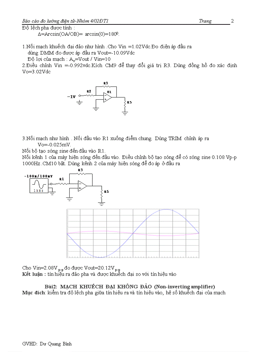 image for page Đo lường điện tử Các mạch khuếch đại cơ bản dùng OP AMP