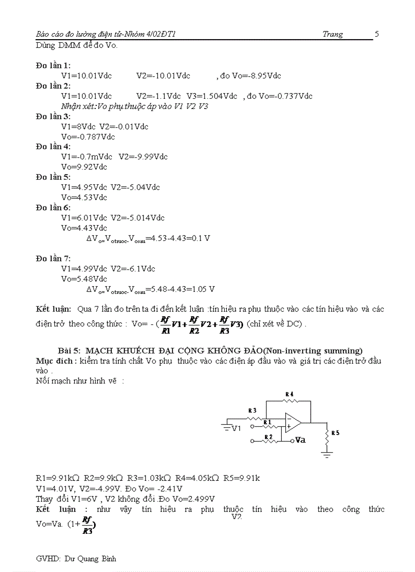 image for page Đo lường điện tử Các mạch khuếch đại cơ bản dùng OP AMP