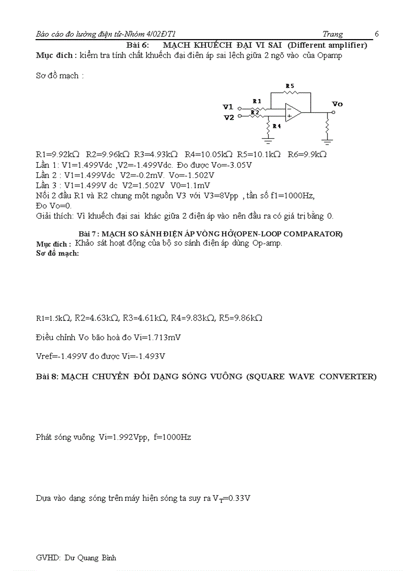 image for page Đo lường điện tử Các mạch khuếch đại cơ bản dùng OP AMP