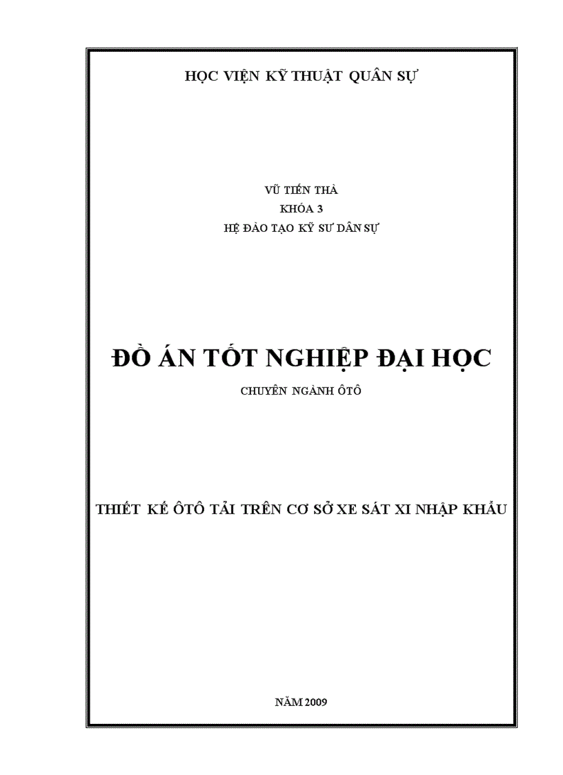 image for page Thiết kế ôtô tải trên cơ sở xe ôtô sát xi nhập khẩu