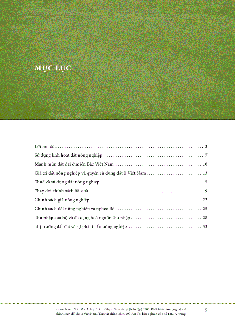 image for page Phát triển nông nghiệp và chính sách đất đai ở việt nam Tóm tắt chính sách
