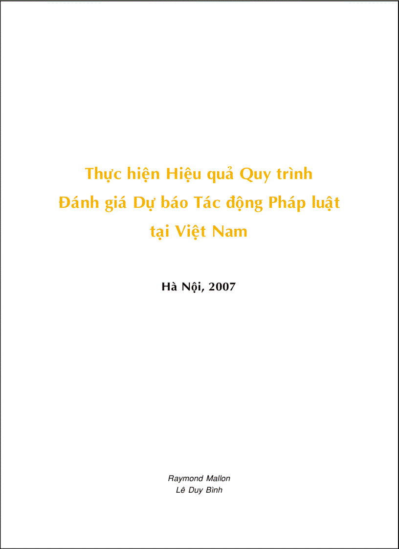 Thực hiện Hiệu quả Quy trình Đánh giá Dự báo Tác động Pháp luật tại Việt Nam