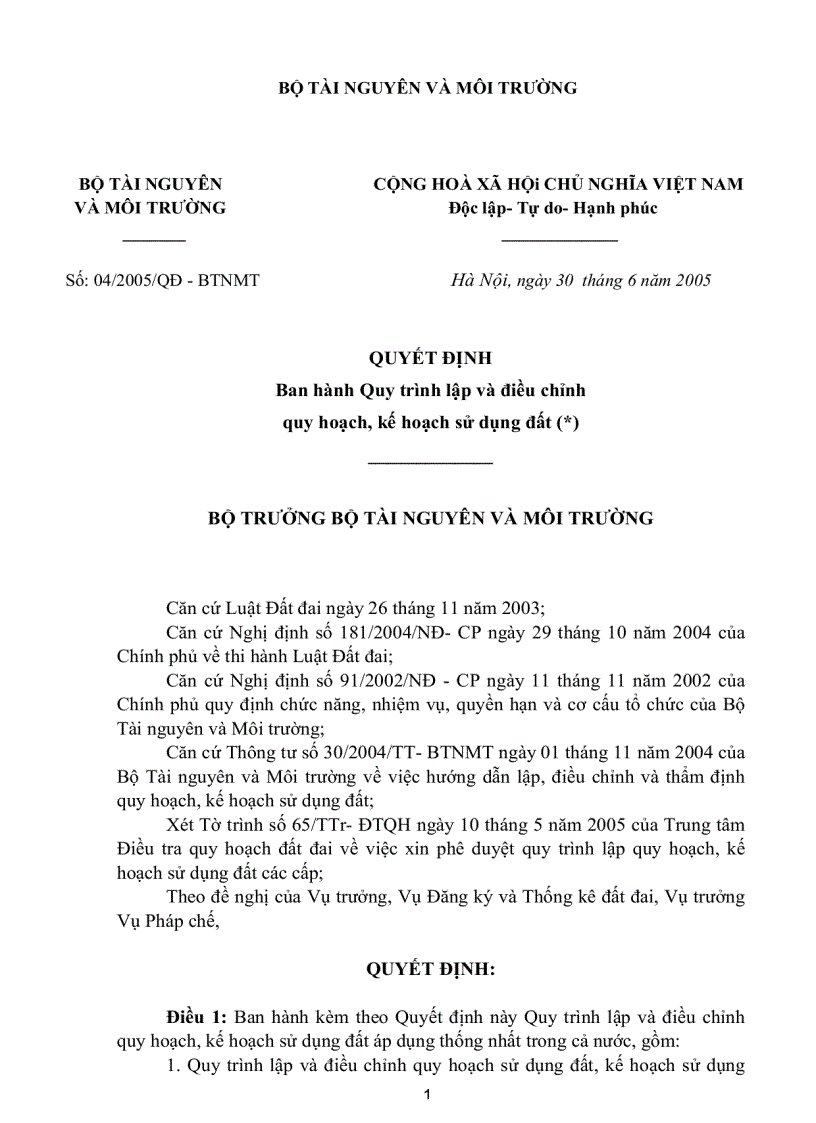 image for page Quy trình lập quy hoạch sử dụng đất kế hoạch sử dụng đất của cả nước và của vùng