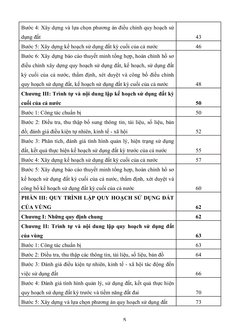 image for page Quy trình lập quy hoạch sử dụng đất kế hoạch sử dụng đất của cả nước và của vùng
