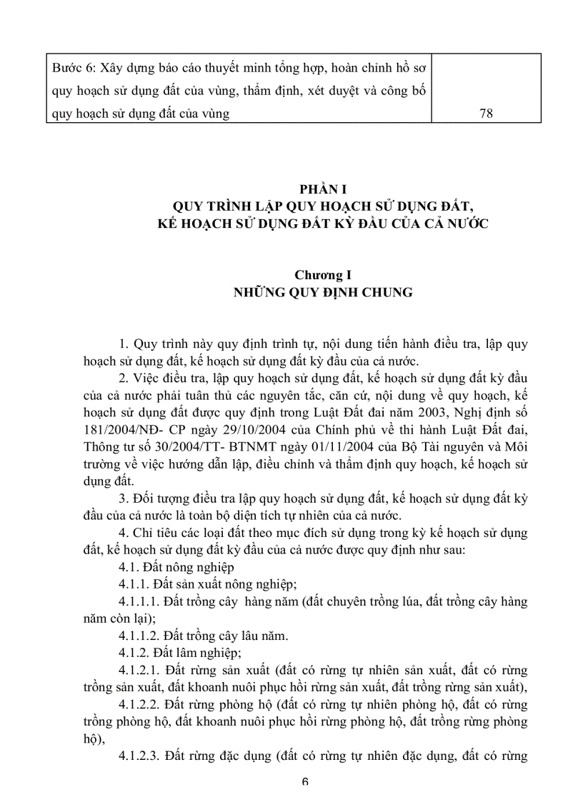 image for page Quy trình lập quy hoạch sử dụng đất kế hoạch sử dụng đất của cả nước và của vùng