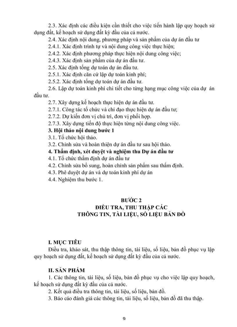 image for page Quy trình lập quy hoạch sử dụng đất kế hoạch sử dụng đất của cả nước và của vùng