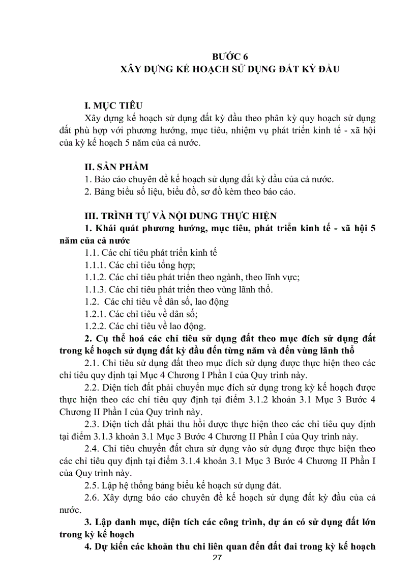 image for page Quy trình lập quy hoạch sử dụng đất kế hoạch sử dụng đất của cả nước và của vùng