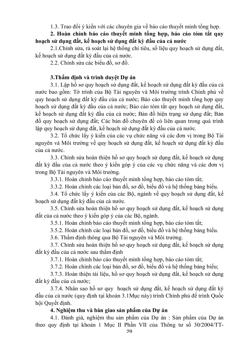 image for page Quy trình lập quy hoạch sử dụng đất kế hoạch sử dụng đất của cả nước và của vùng