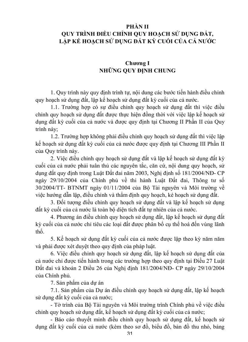 image for page Quy trình lập quy hoạch sử dụng đất kế hoạch sử dụng đất của cả nước và của vùng