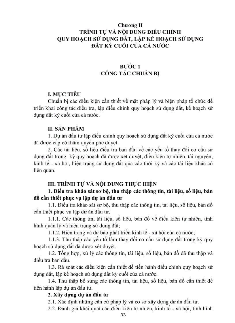 image for page Quy trình lập quy hoạch sử dụng đất kế hoạch sử dụng đất của cả nước và của vùng