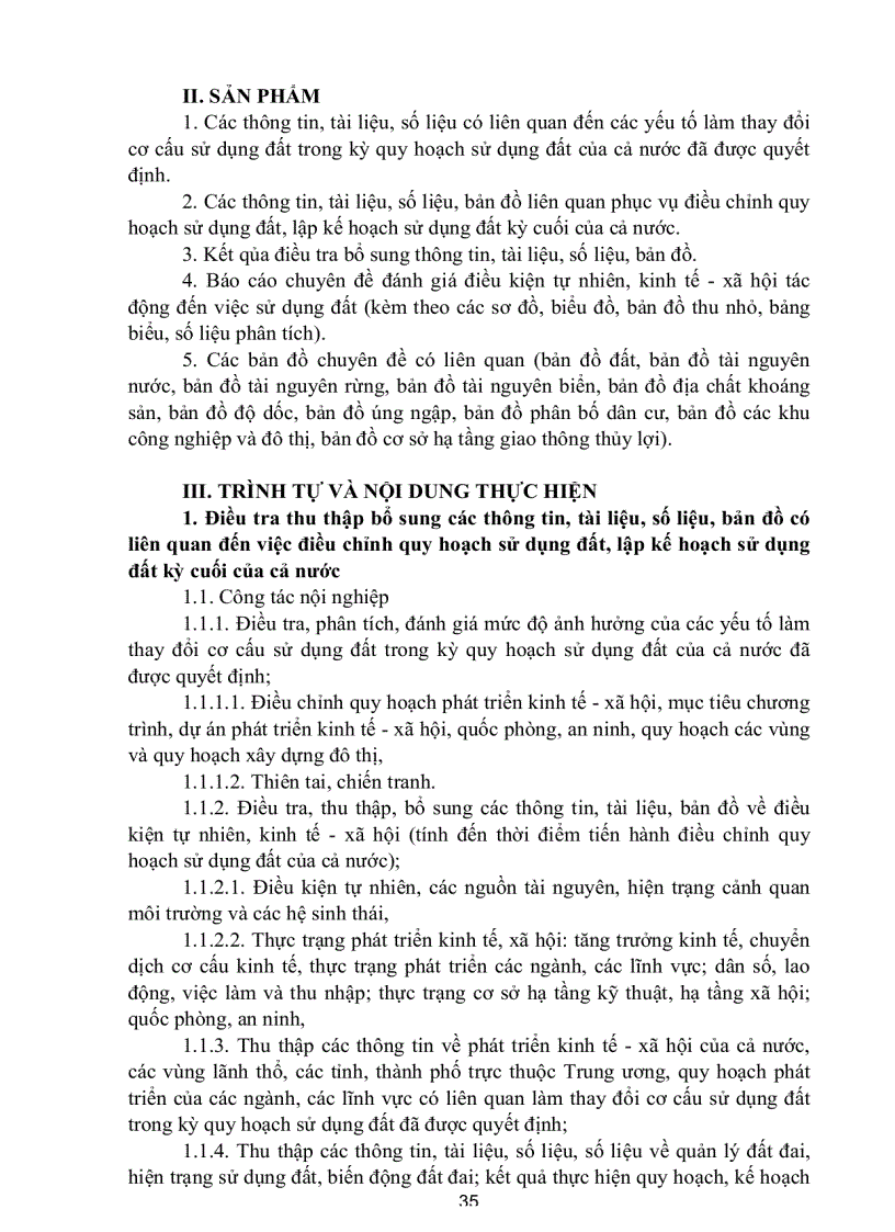image for page Quy trình lập quy hoạch sử dụng đất kế hoạch sử dụng đất của cả nước và của vùng
