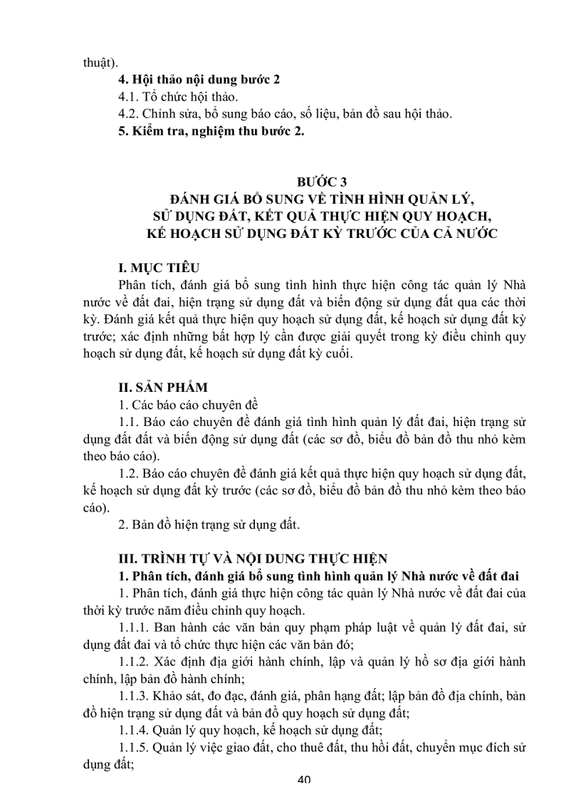 image for page Quy trình lập quy hoạch sử dụng đất kế hoạch sử dụng đất của cả nước và của vùng