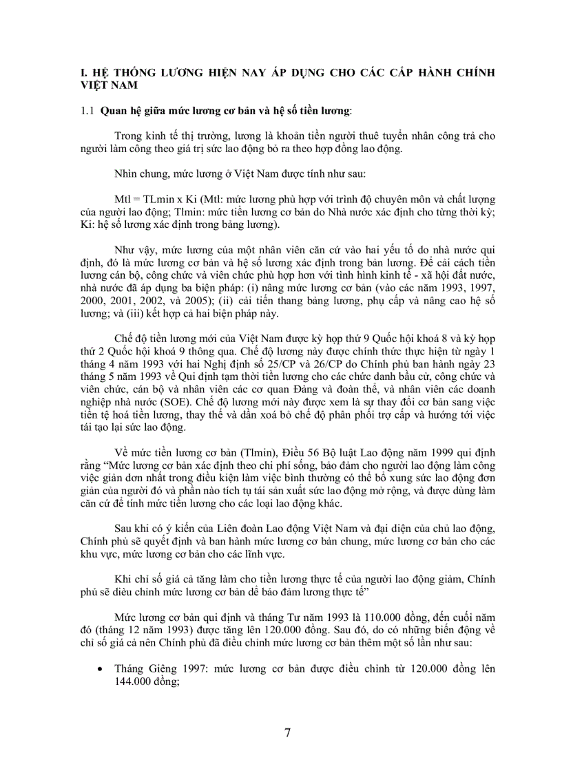 image for page Hệ thống lương hiện hành trong các cơ quan hành chính ở Việt Nam