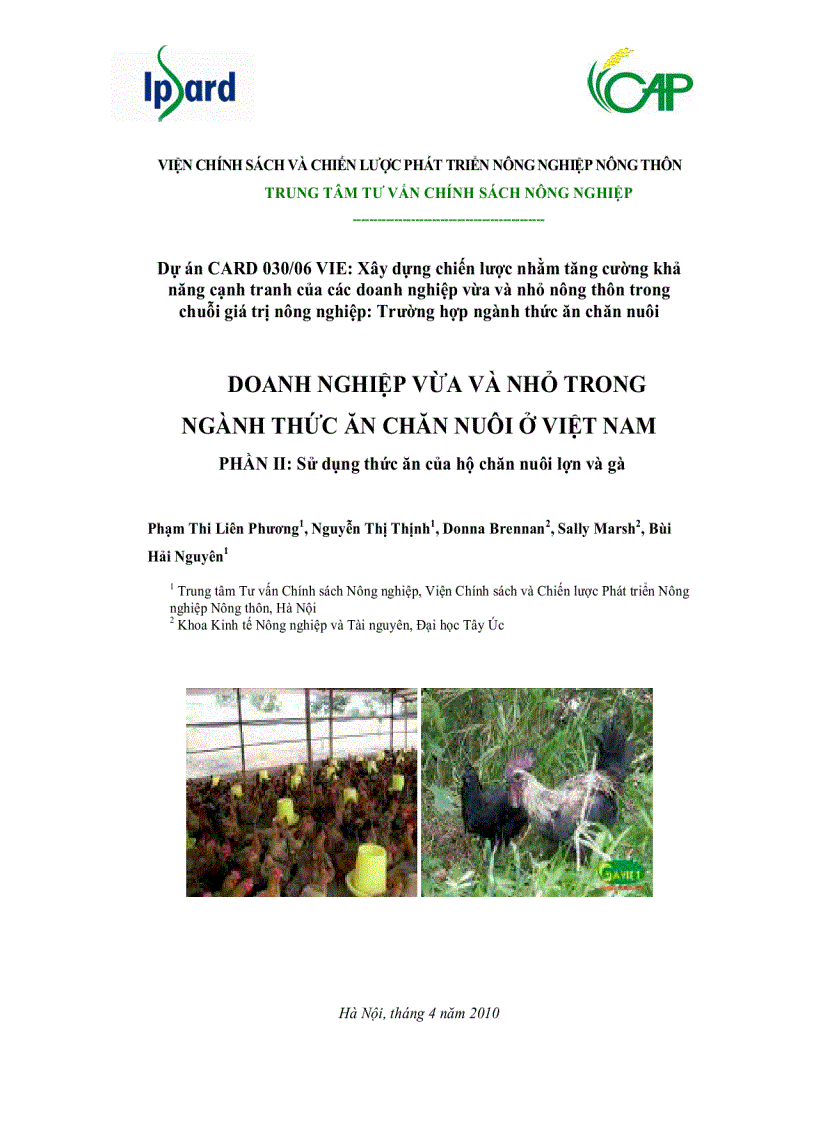 image for page DOANH NGHIỆP VỪA VÀ NHỎ TRONG NGÀNH THỨC ĂN CHĂN NUÔI Ở VIỆT NAM PHẦN II Sử dụng thức ăn của hộ chăn nuôi lợn và gà