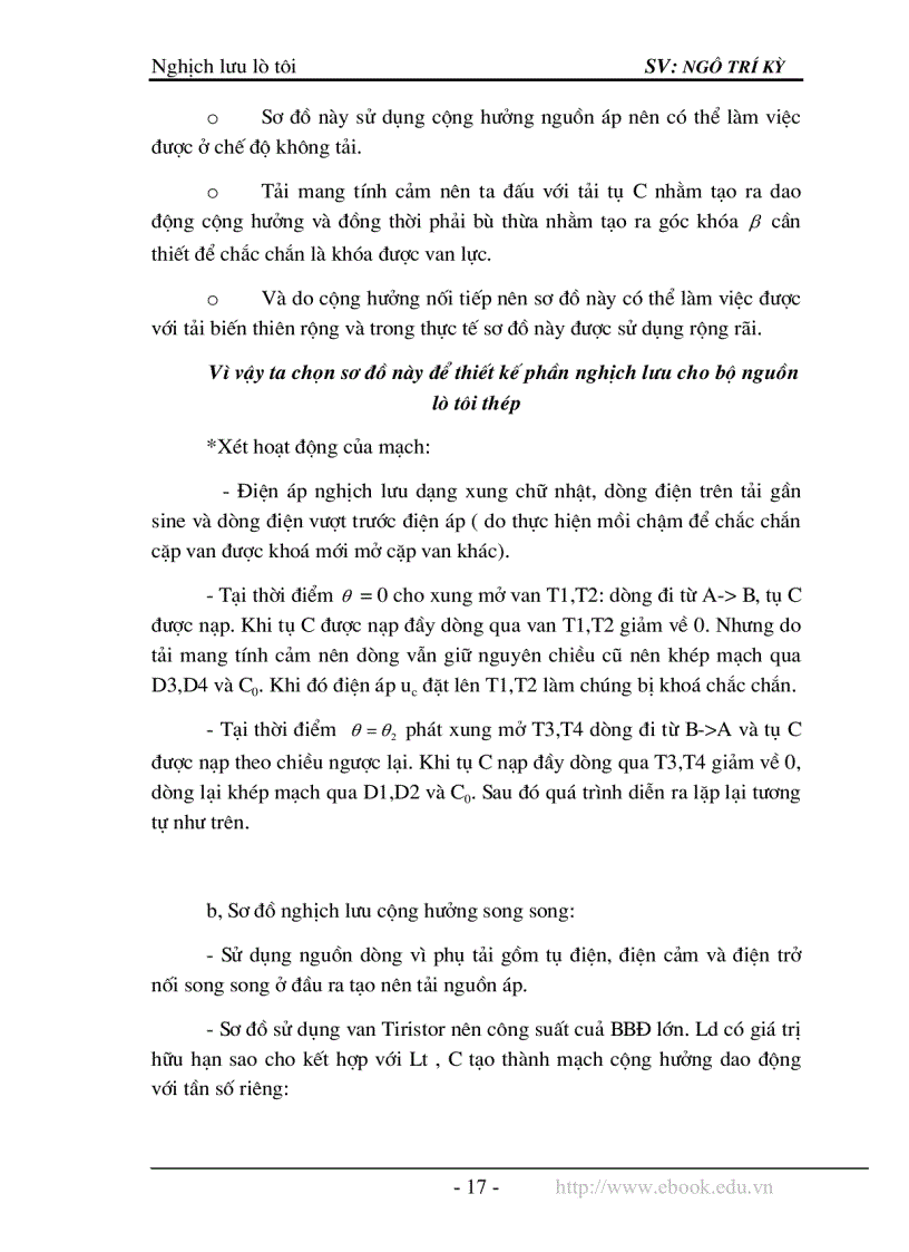 image for page Thiết kế phần nghịch lưu của bộ nguồn cho lò tôi thép