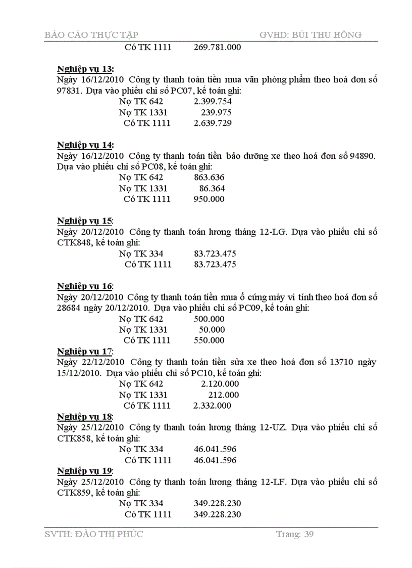 image for page Báo Cáo Thực Tập Tốt Nghiệp Đề Tài Kế Toán Vốn Bằng Tiền Tại Công Ty TNHH ĐNH