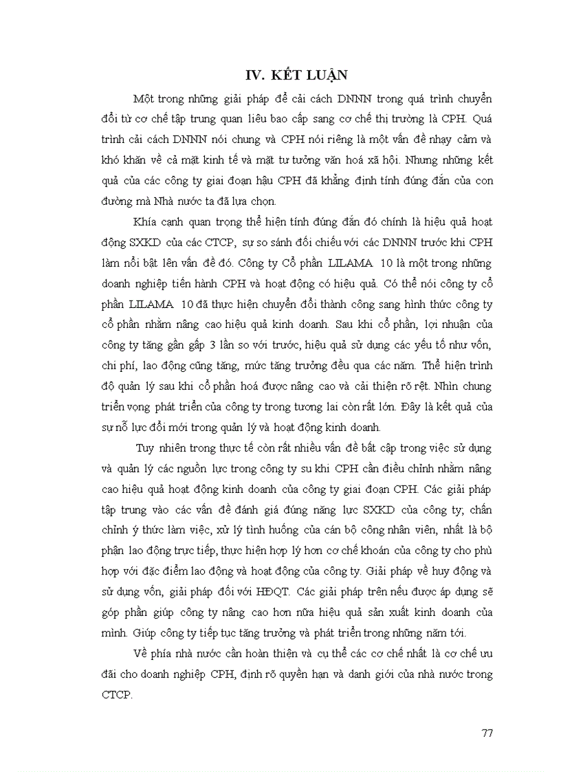 image for page Đánh giá hiệu quả sản xuất kinh doanh sau khi cổ phần hoá tại Công ty cổ phần Lilama 10