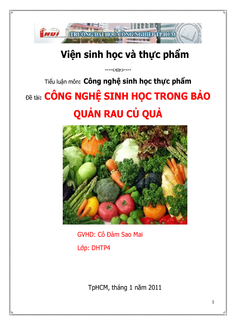 Công nghệ sinh học trong bảo quản rau củ quả