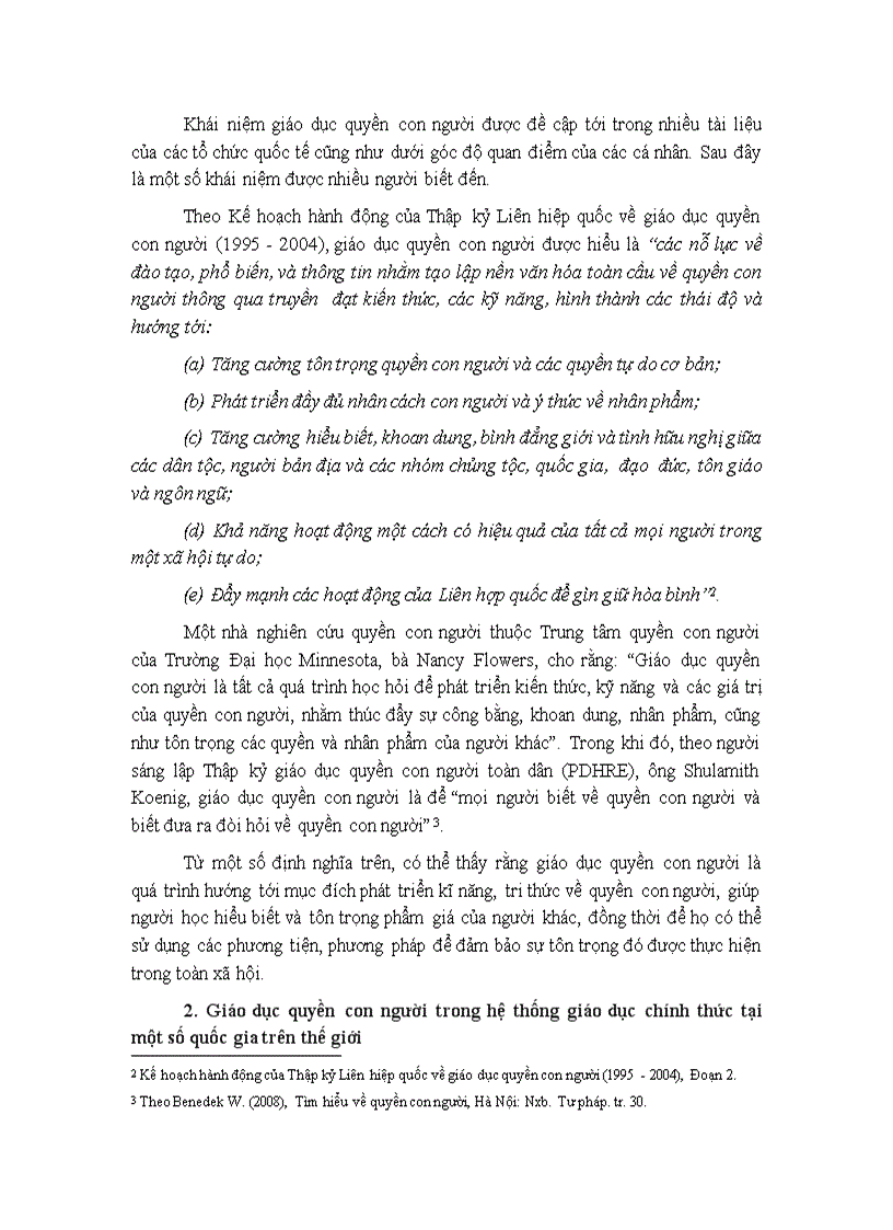 image for page Giáo dục quyền con người trong hệ thống giáo dục chính thức tại một số quốc gia trên thế giới