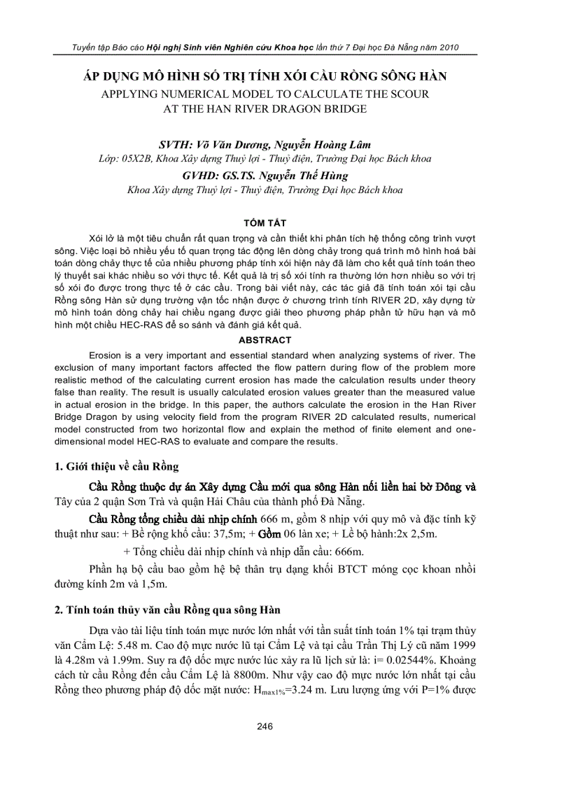 image for page Áp dụng mô hình số trị tính xói cầu rồng sông hàn