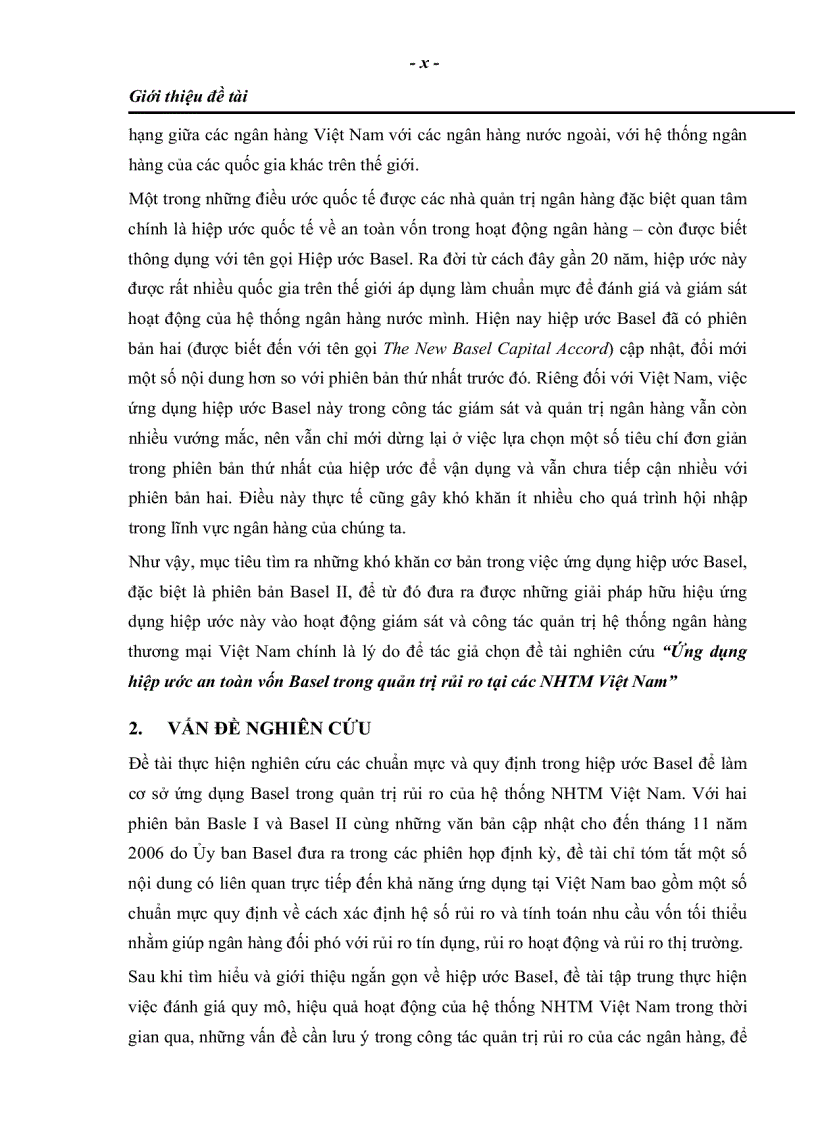 image for page Ứng dụng Basel trong quản trị rủi ro của các ngân hàng thương mại Việt Nam