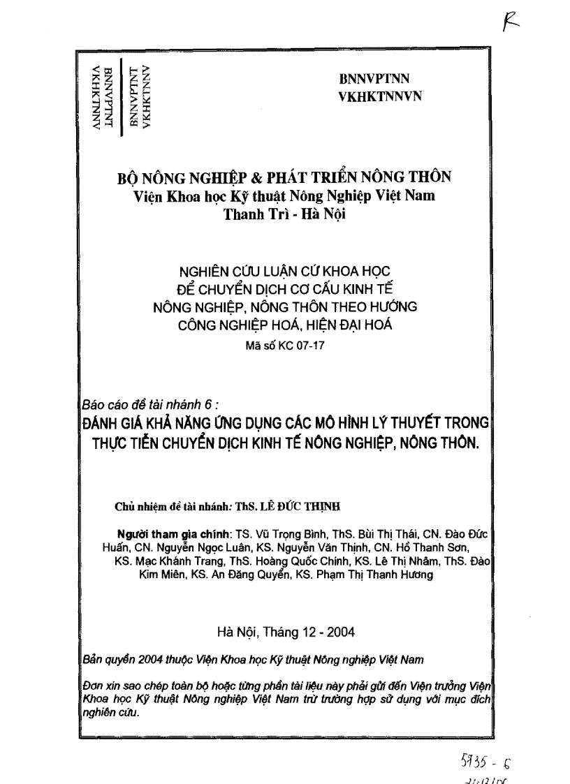 image for page Đánh giá khả năng ứng dụng các mô hình lý thuyết trong thực tiễn chuyển dịch kinh tế nông nghiệp nông thôn