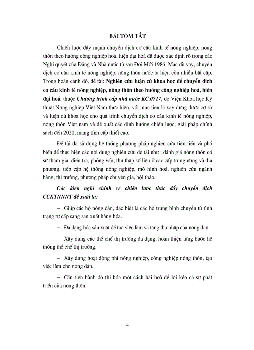 image for page Nghiên cứu luận cứ khoa học để chuyển dịch cơ cấu kinh tế nông nghiệp nông thôn theo hướng công nghiệp hóa hiện đại hóa