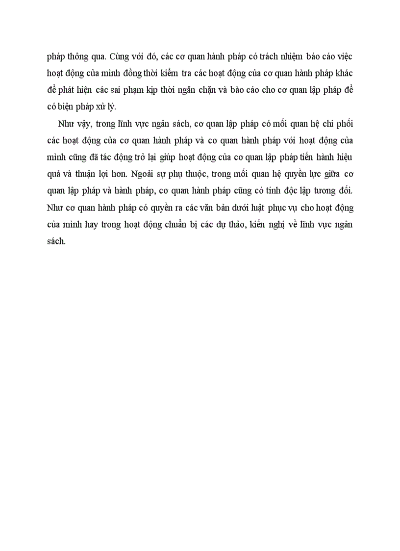 image for page Phân tích mối quan hệ quyền lực giữa cơ quan lập pháp và cơ quan hành pháp trong lĩnh vực ngân sách theo quy định của Luật ngân sách nhà nước 2002
