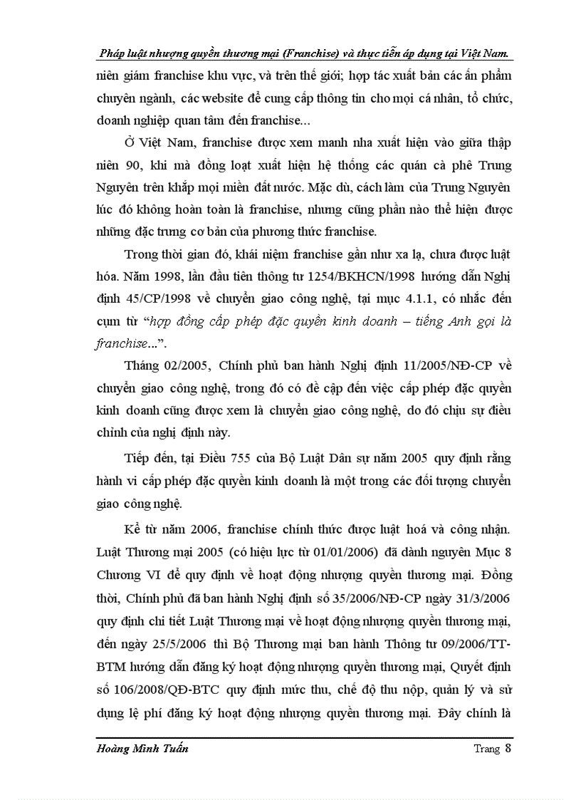 image for page Pháp luật nhượng quyền thương mại Franchise và thực tiễn áp dụng tại Việt Nam