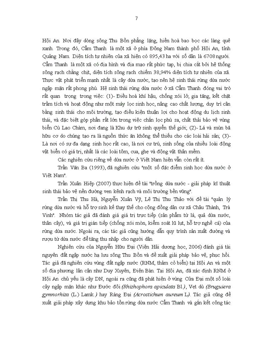 image for page Nghiên cứu hiện trạng phân bố và đặc điểm sinh thái học của loài cây Dừa nước Nypa fruticans Wurmb tại khu vực Trung Trung bộ