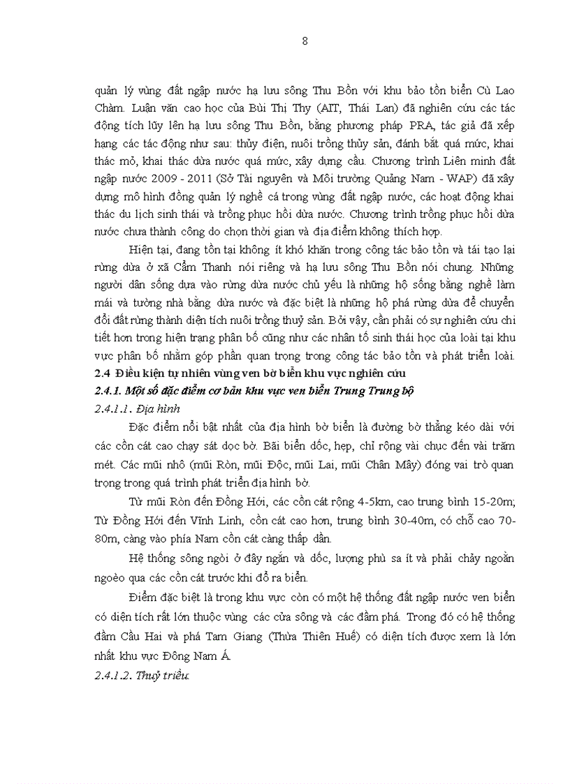 image for page Nghiên cứu hiện trạng phân bố và đặc điểm sinh thái học của loài cây Dừa nước Nypa fruticans Wurmb tại khu vực Trung Trung bộ